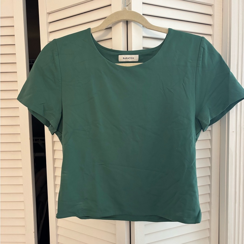 Aritzia Babaton Contour Crew T- Shirt / Size XL / Green